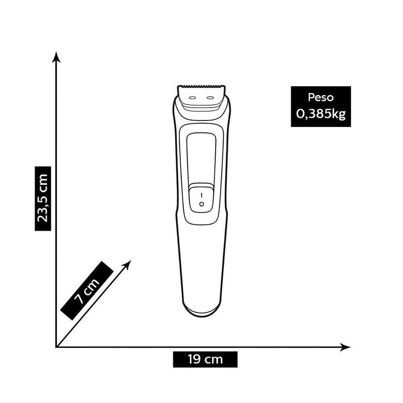 Aparador De Pelos Philips Multigroom MG37125 Sem Fio Com 6 Acessórios E Autonomia De 60 Minutos Preto Bivolt