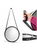 Espelho Redondo 33cm Suspenso Com Alça Quarto Sala Banheiro