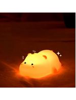 Luminária Infantil Hipopótamo Em Silicone Com Led 3 Níveis Luz Quente Recarregável Usb 1200mah