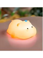 Luminária Infantil Hipopótamo Em Silicone Com Led 3 Níveis Luz Quente Recarregável Usb 1200mah