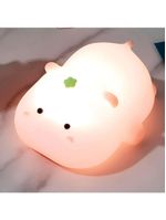 Luminária Infantil Hipopótamo Em Silicone Com Led 3 Níveis Luz Quente Recarregável Usb 1200mah