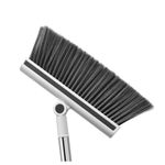 Kit Vassoura Dobrável Inox Pá Lixo Articulada Cabo Retrátil