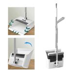 Kit Vassoura Dobrável Inox Pá Lixo Articulada Cabo Retrátil