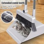 Kit Vassoura Dobrável Inox Pá Lixo Articulada Cabo Retrátil