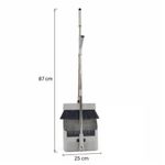 Kit Vassoura Dobrável Inox Pá Lixo Articulada Cabo Retrátil