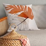 Kit Trio Capas De Almofadas Estampadas Em Veludo Suede 45cm X 45cm - Decoração Luxo Para Sala Cor Terracota