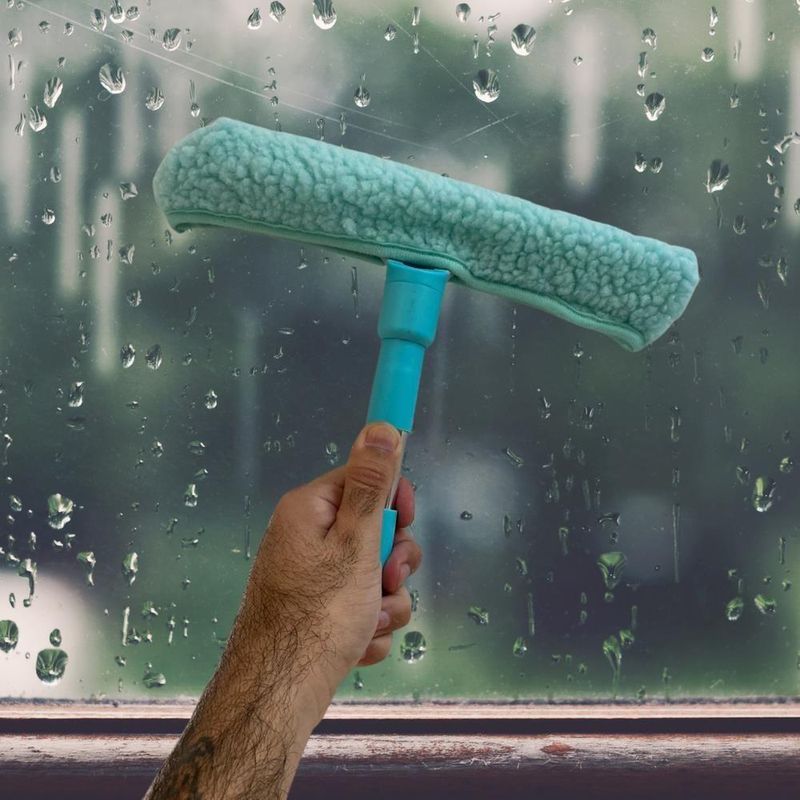 Kit Limpador De Vidros Articulado Com Mop Microfibra Janelas