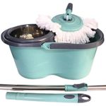 Mop Giratório 360° Cesto Inox 12l E Rodinha Limpa E Seca