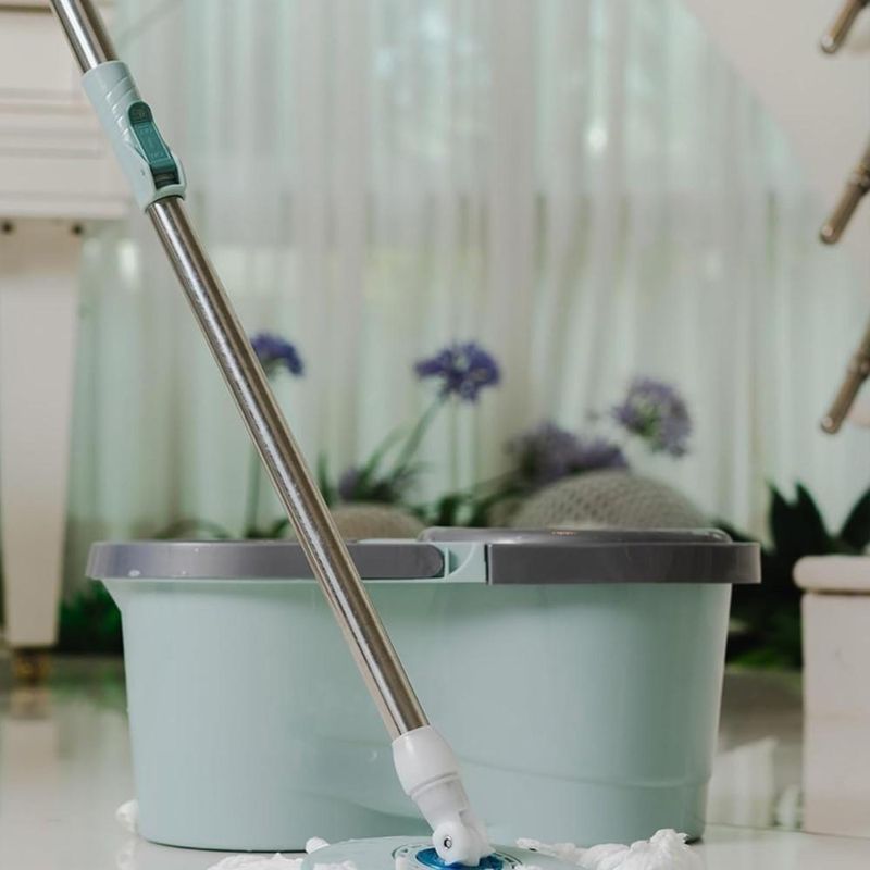 Mop Giratório 360° Cesto Inox 12l E Rodinha Limpa E Seca