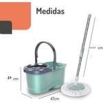 Mop Giratório 360° Cesto Inox 12l E Rodinha Limpa E Seca