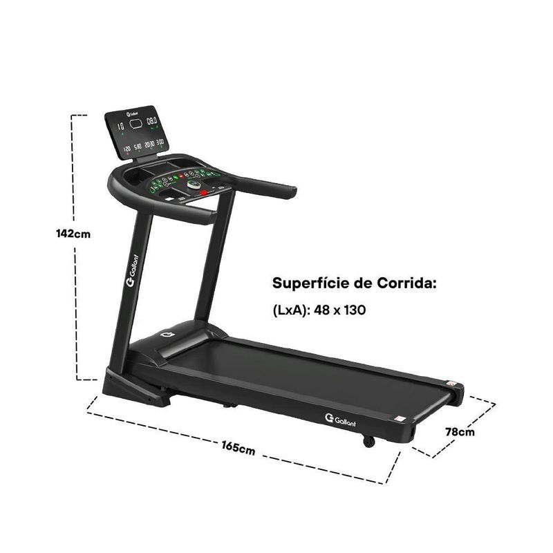 Esteira Ergométrica Elétrica Gallant Neo Elite Pro 40hp 18Km/h 130Kg 127V (GEE13E40B-127PT)