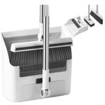 Vassoura Dobrável Inox Pá Coletora Articulada Cabo Retrátil