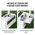 Vassoura Dobrável Inox Pá Coletora Articulada Cabo Retrátil