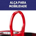 Mop Balde Turbo 13l Pedal Giratório Cesto Inox 360° Esfregão