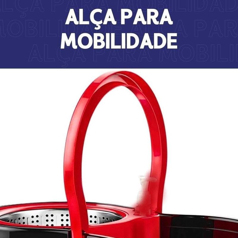 Mop Balde Turbo 13l Pedal Giratório Cesto Inox 360° Esfregão