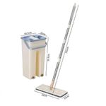 Mop Flat Multiuso Com Balde Duplo Sistema Lava E Seca Inox