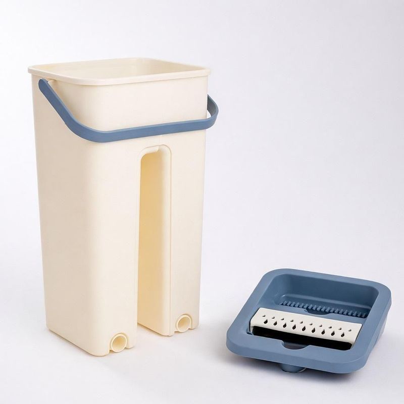 Mop Flat Multiuso Com Balde Duplo Sistema Lava E Seca Inox