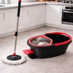 Mop Balde 13 Litro Turbo 360 Com Pedal E Esfregão Cesto Inox