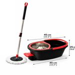 Mop Balde 13 Litro Turbo 360 Com Pedal E Esfregão Cesto Inox