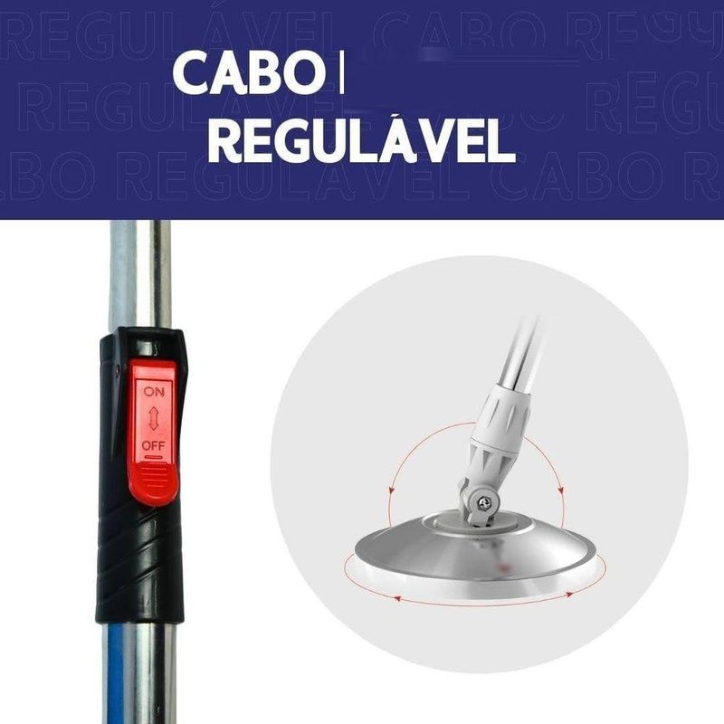 Mop Balde 13 Litro Turbo 360 Com Pedal E Esfregão Cesto Inox