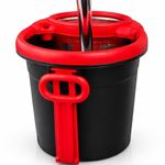 Mop Giratório 13 Litros Balde Inox Esfregão Com Roda Puxador