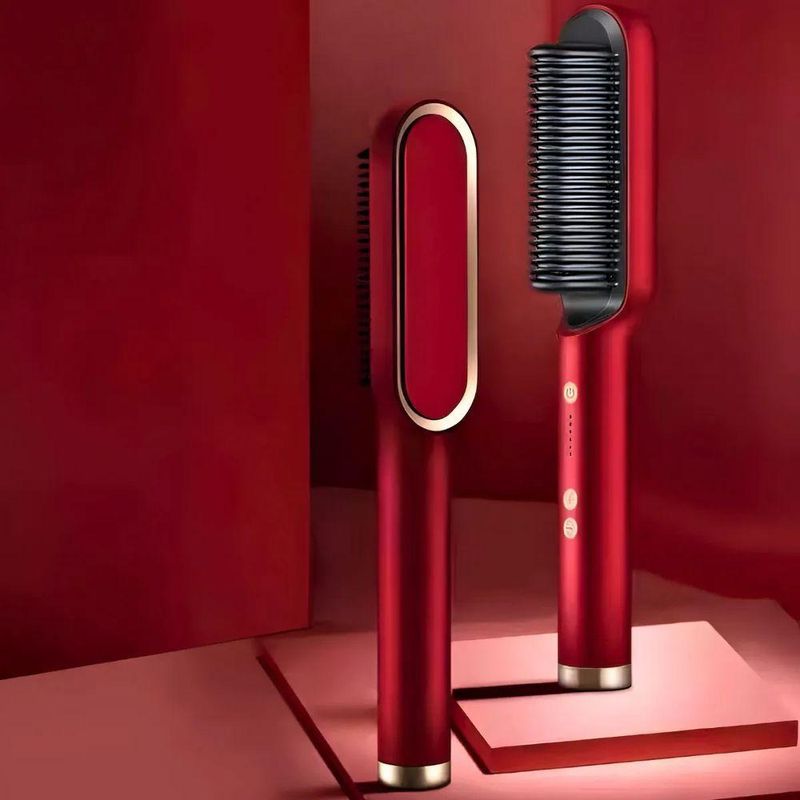 Escova Pente Alisadora Profissional – Cabelo Liso, Rápido E Sem Frizz