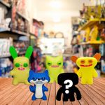 Kit Com 5 Mini Bonecos Fuggler 6cm Amarelo, Azul, Verde E Verde Claro