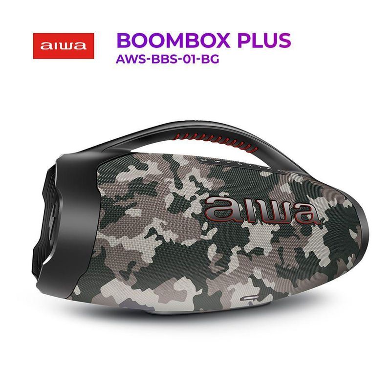 Caixa De Som Boombox Plus Aiwa BBS-01-BG 200w Bt 30h IP66 USB Cinza Boombox Bivolt