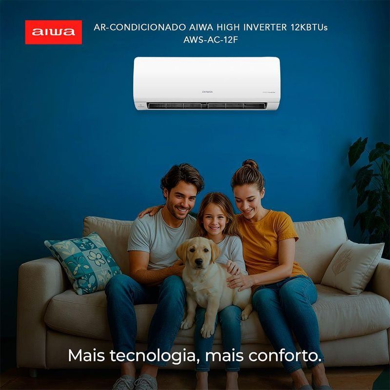Ar Condicionado Aiwa Split High Wall High Inverter 12000 Btus Frio AWS-AC-12F-EU 220V