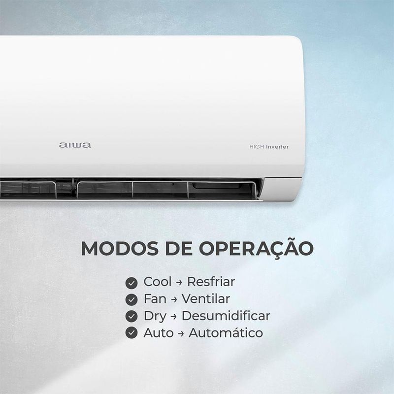 Ar Condicionado Aiwa Split High Wall High Inverter 12000 Btus Frio AWS-AC-12F-EU 220V