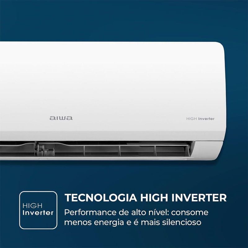 Ar Condicionado Aiwa Split High Wall High Inverter 9000 Btus Quente E Frio AWS-AC-9QF-EU 220V