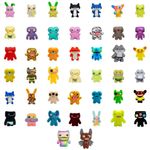 Kit Com 5 Mini Bonecos Fuggler 6cm Zebra, Rosa, Verde E Amarelo