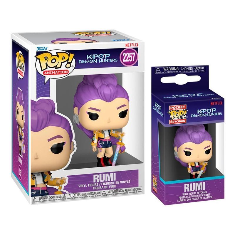 Kit Boneco Funko Pop! Guerreiras Do K-pop - Rumi + Chaveiro