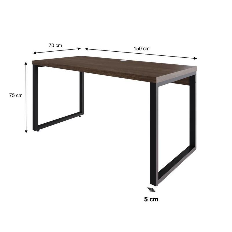 Mesa Diretor 150x70x75cm Yon - Nogueira-estpreta Nogueira-estpreta