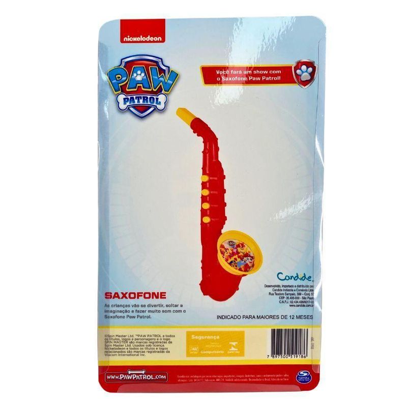 Instrumento Musical Infantil Patrulha Canina - Saxofone