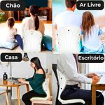 Almofada De Apoio Lombar Cadeira Correção De Coluna - Assento Ergonômico Confortável Com Apoio Lombar G - Azul