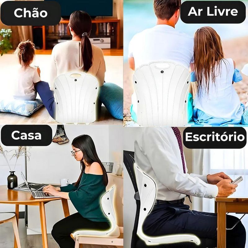 Almofada De Apoio Lombar Cadeira Correção De Coluna - Assento Ergonômico Confortável Com Apoio Lombar G - Azul