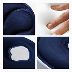 Almofada De Apoio Lombar Cadeira Correção De Coluna - Assento Ergonômico Confortável Com Apoio Lombar G - Azul