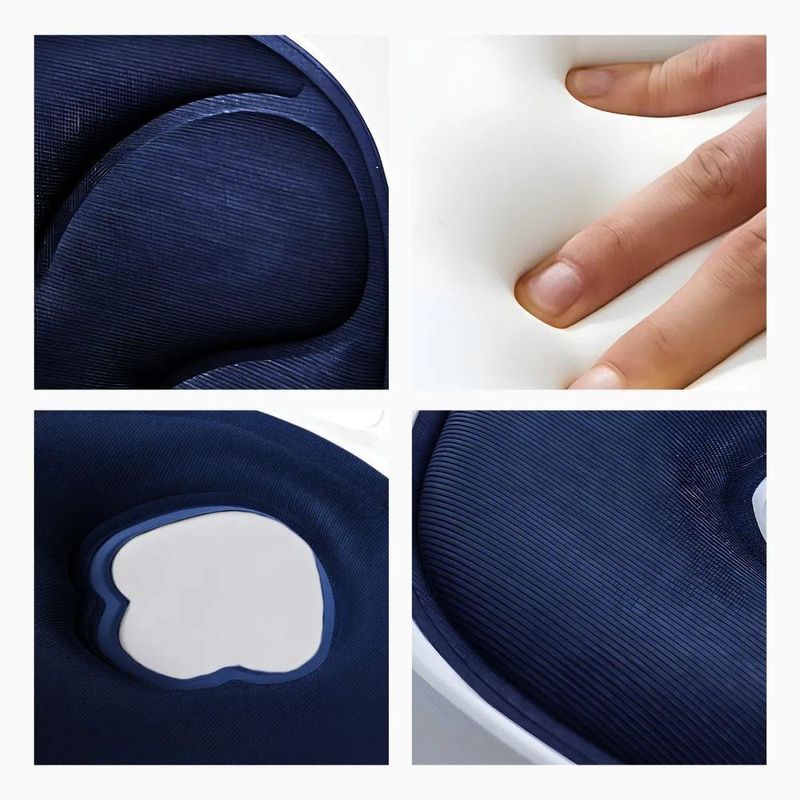 Almofada De Apoio Lombar Cadeira Correção De Coluna - Assento Ergonômico Confortável Com Apoio Lombar G - Azul