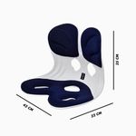 Almofada De Apoio Lombar Cadeira Correção De Coluna - Assento Ergonômico Confortável Com Apoio Lombar G - Azul