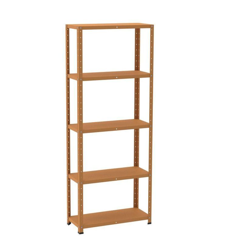 Estante De Estrutura Metálica Com 5 Prateleiras 175cm(a)92acm(l)30cm(p) Com Reforço Laranja Picasso