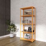 Estante De Estrutura Metálica Com 5 Prateleiras 175cm(a)92acm(l)30cm(p) Com Reforço Laranja Picasso