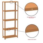 Estante De Estrutura Metálica Com 5 Prateleiras 175cm(a)92acm(l)30cm(p) Com Reforço Laranja Picasso