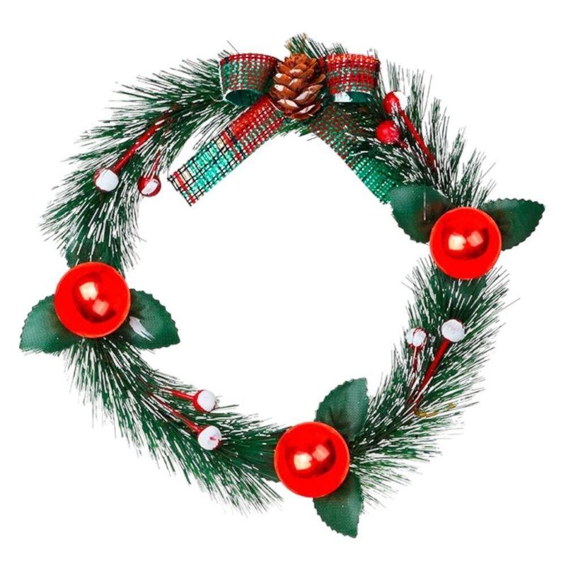 Guirlanda Natalina 19cm Decoração Zein Com Bolinhas Cor Sortida