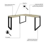 Mesa Em L Diretor 150x160x75cm Yon - Ciliegio-estpreta Ciliegio-estpreta