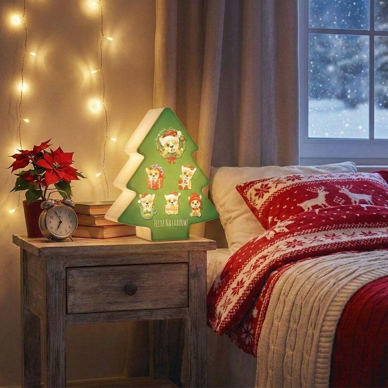 Luminária árvore De Natal - Meowy Christmas