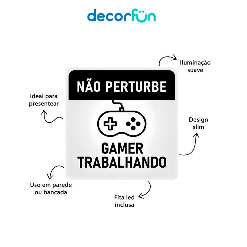 Luminária Slim Box Gamer Trabalhando Luz Indireta Presente Usb