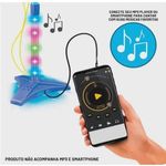 Microfone Azul Infantil Duplo Pedestal Karaoke Conecta Cel