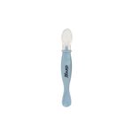 Colher Ponta Dupla Colors Marinho Silicone Resistente Para Bebês