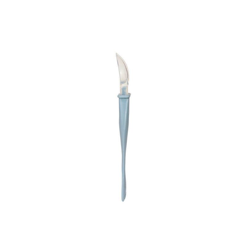 Colher Ponta Dupla Colors Marinho Silicone Resistente Para Bebês